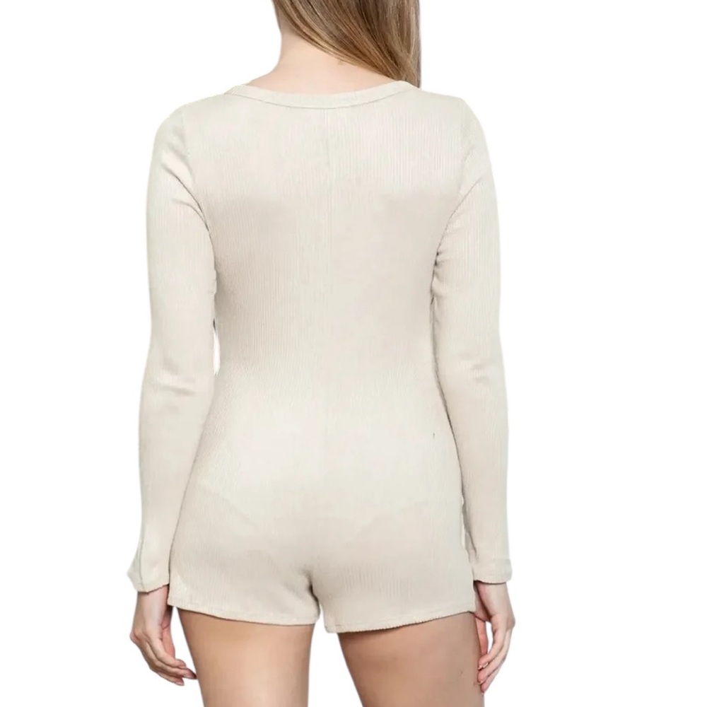 **NWT* BOUTIQUE Ribbed Soft Lounge Wear Romper - Picture 2 of 2